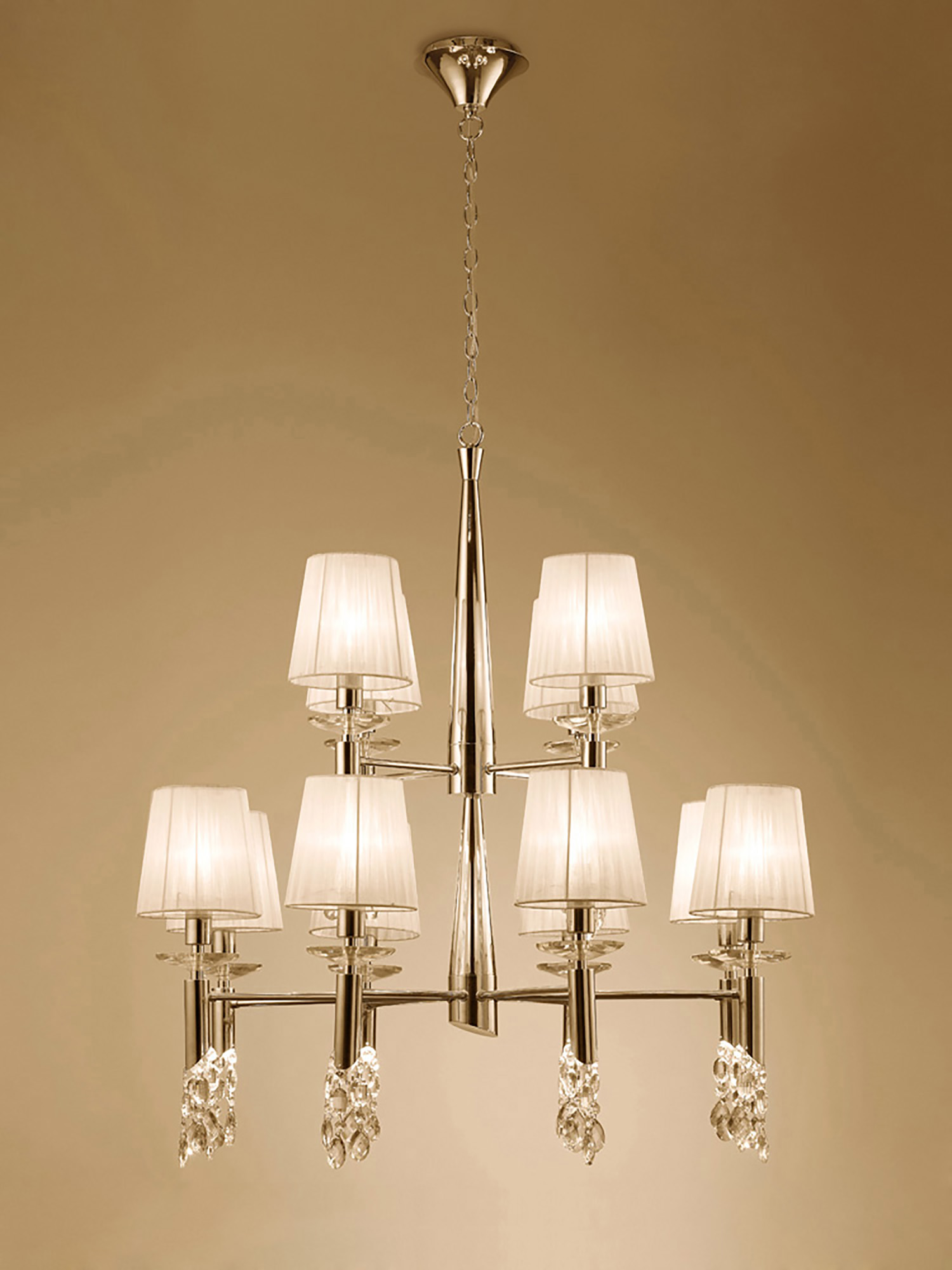 M3850FG  Tiffany FG Crystal Chandelier 12+12 Light